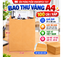 Bao thư vàng A4 100gsm xấp 100 cái