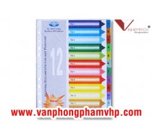 BÌA PHÂN TRANG NHỰA A4 12 SỐ TRÀ MY