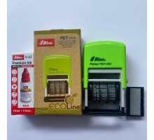 Combo con dấu ngày tháng năm Shiny Pet 400 và hộp mực chuyên dụng đóng lên mọi chất liệu