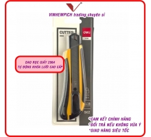 Dao Rọc Giấy Deli 2064 TỰ ĐỘNG KHÓA LƯỠI CAO CẤP
