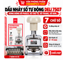 Dấu nhảy 7 số Deli 7507 - Dấu nhảy - Máy đóng số nhảy (Hàng chính hãng)