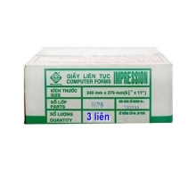Giấy in liên tục 3 Liên (240 x 279 mm) không chia (A4)