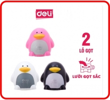 Gọt bút chì DELI E0563 hình chim cánh cụt 2 lỗ Gọt