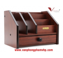 HỘP CẮM BÚT GỖ 5 NGĂN SM 806