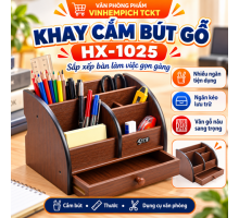 Khay cắm bút gỗ cao cấp HX1025 làm quà tặng