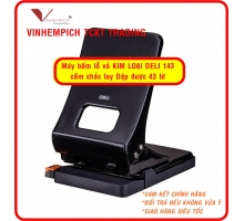 MÁY Bấm lỗ giấy vỏ kim loại Deli 143 45 tờ SIÊU BỀN Đục lỗ giấy văn phòng