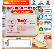 Nhãn decal Tomy 100 (37x96mm)