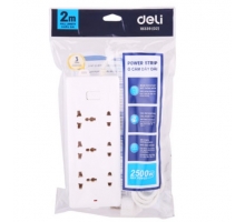 Ổ cắm điện Deli - dây 2m - 1 chiếc - E18339-02