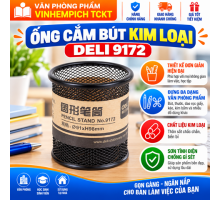 ỐNG CẮM BÚT KIM LOẠI DELI 9172