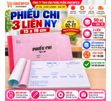 Phiếu Chi 3 Liên NY 13 x 19cm 50 bộ 150 tờ Mẫu số 02-TT