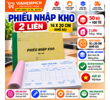 PHIẾU NHẬP KHO 2 LIÊN 16X20 (A5) NY 50 BỘ = 100 TỜ