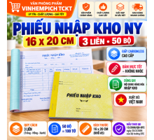 PHIẾU NHẬP KHO 3 LIÊN 16X20 (A5) NY 50 BỘ = 150 TỜ