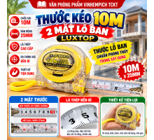 Thước kéo 10M 2 mặt Lỗ Ban Luxtop